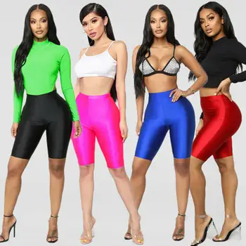 

2020 Summer Sexy Slim Shorts Womens Stretch Biker Bike Shorts Workout Spandex Leggins Knee Length Short Trousers Women