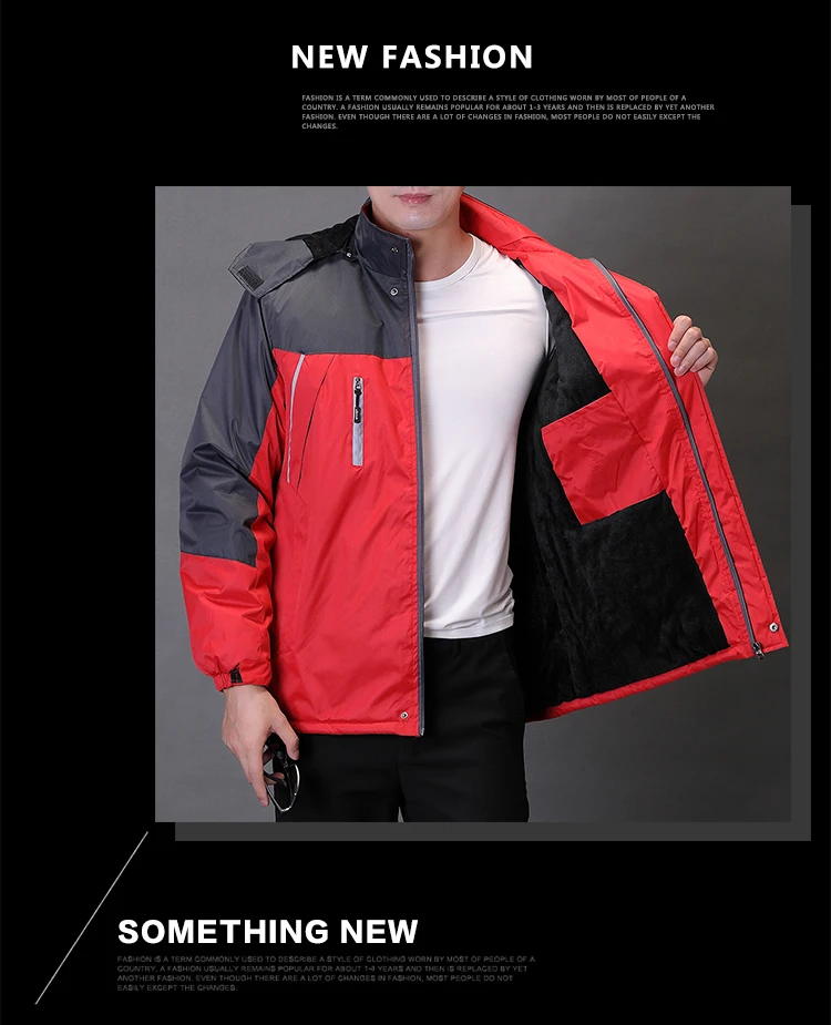 Autumn& Winter New Style Men'S Wear Reflective Strips Brushed And Thick Windproof Cotton-padded Clothes MEN'S Cotton Cloth
