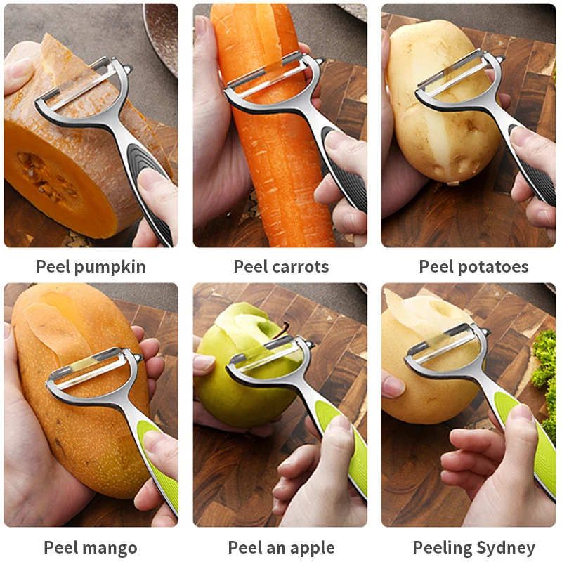 Kitchen Rotary Fruit and Vegetable Scraper Skin-peeler Gadget Double Sided  Peeler Gadgets Tools Dining Bar Home Garden - AliExpress