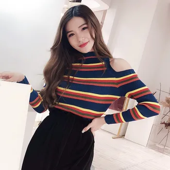 

Sexy Sweater For Women Winter Off-shoulder Sweater Female Knitted Sweater Pullover Female Tricot Jersey Jumper Pull Femme