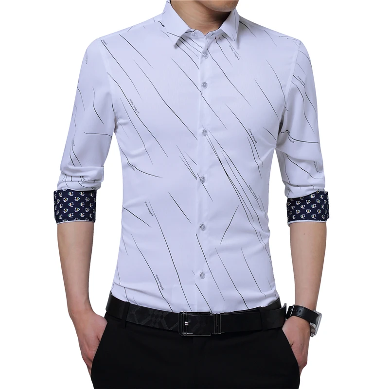 

New Arrival Plus Size Mens Formal Shirts Meteor Print Long Sleeve Blouse Shirts for Men M - 5XL Imported Shirt Men