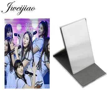 

JWEIJIAO Korean singers Gfriend Stainless Steel Table Desktop Mirror Folding Leather Makeup Beauty Tool Travel Purse Mirror GF67