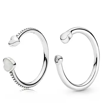 

BaoFu New 925 Sterling Silver Ring Sparkling Heart-shaped Opening Popular Women's Wedding Ring Gift High Jewelry