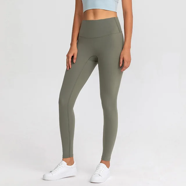 Lulu Quality Leggings Sport Women Fintess Tight High Waist Yoga Pant Butter Soft Gym Clothe 100%squat Proof Compression Athletic beautiful brown