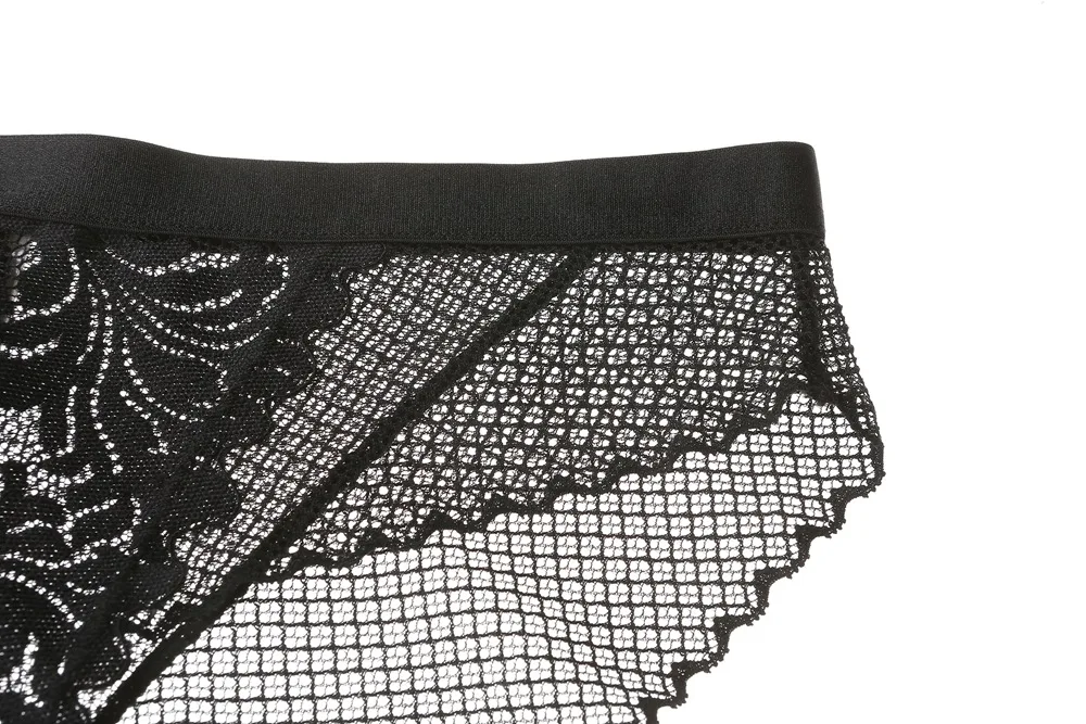 Sexy Lace 3/4 Cup Bra Sets for Women Thin Cotton Breathable Comfortable Underwear Solid Color Lingerie Set