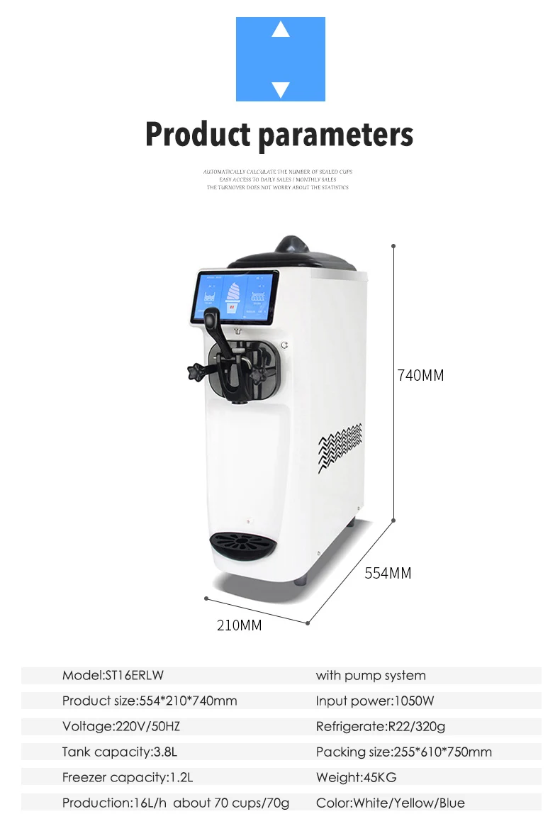 XEOLEO 16L/H Мороженое maker Pre-лед для охлаждения крем mahine 1050 Вт коммерческий с одним вкусом йогурт воздушный насос прибора система
