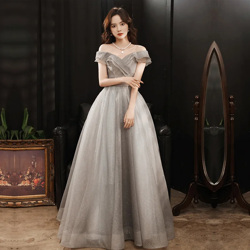 

Sexy One Shoulder Sequins Chiffon Evening Dress Back Bandage Women Formal Gowns Robe De Soiree Cheongsam 3XL