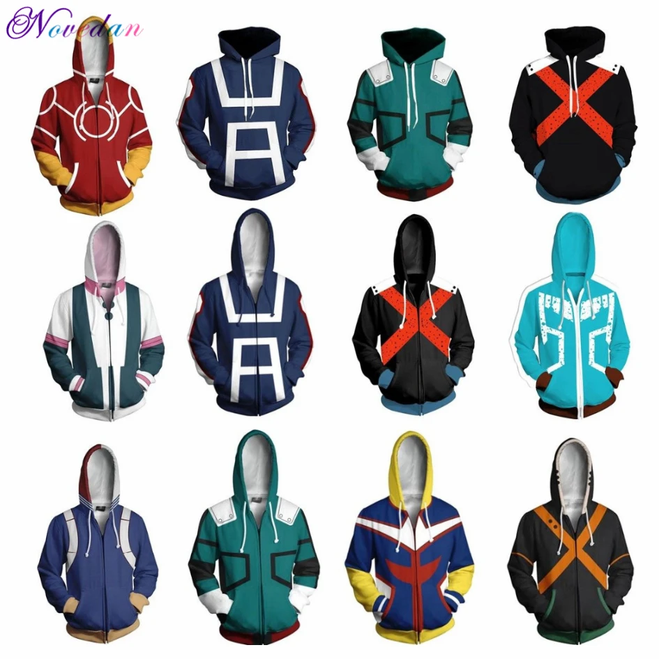 Толстовка Boku No / My Hero Академия с капюшоном Todoroki Deku Izuku Midoriya косплей костюм для
