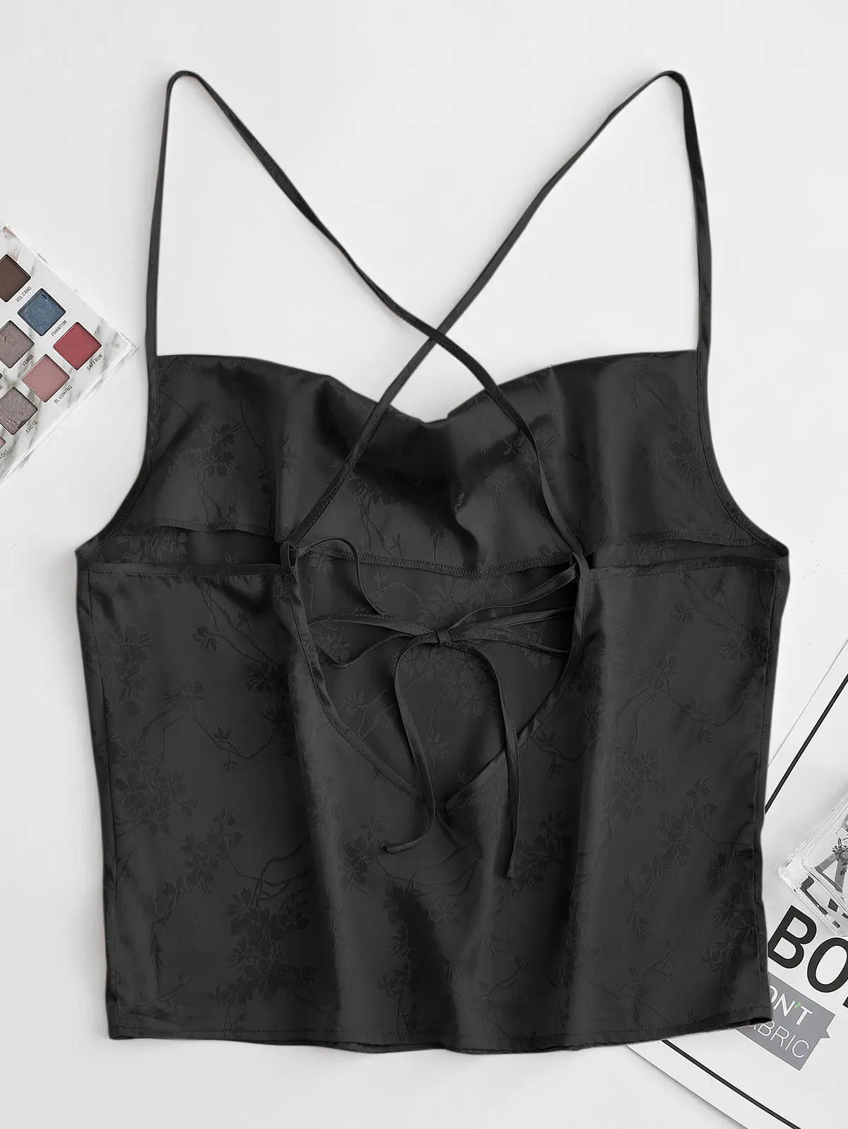 ZAFUL женский камзол укороченный Топ короткий Cami майка женские сексуальные короткие топы цветочный жаккардовый кроп камзол