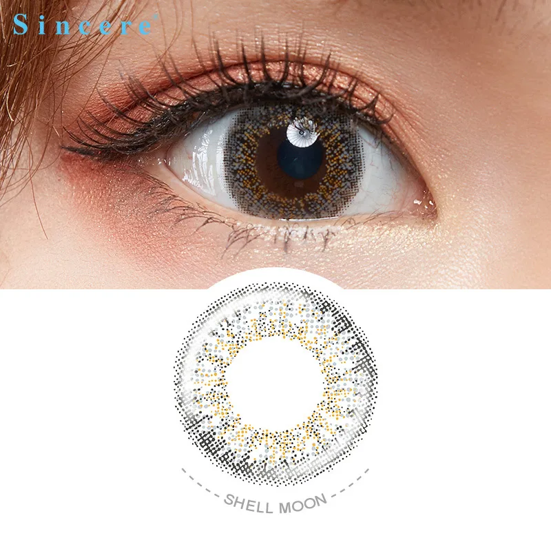 Русалочка серого цвета контактные линзы для глаз ежемесячное использование в течение 30 дней цветные контактные линзы - Цвет: Shell Moon