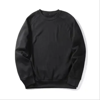 

Plus size sweater men's printing custom round neck autumn male's shirt men's fleece sweater pure color thick T-shirt