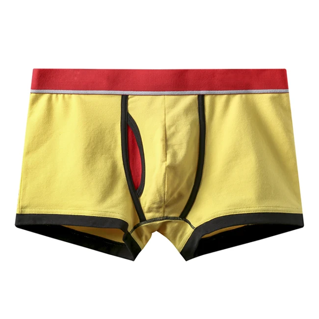 A0707 Yellow Модные популярные мужские брендовые Большие Нижнее белье Мужчины Боксеры Гомера мягкие хлопковые боксеры Мужское нижнее белье мужские трусы сексуальные трусы мужские Трусы - Цвет: A0707 Yellow