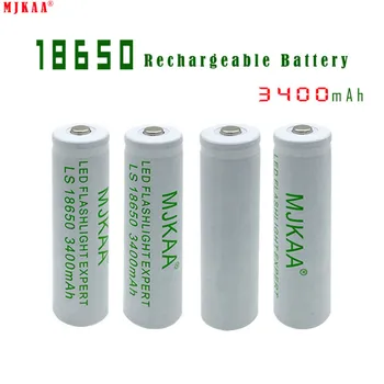 

10 pieces 100% New Original MJKAA white 3.7 v 3400 mah 18650 Lithium Rechargeable Battery For Flashlight batteries