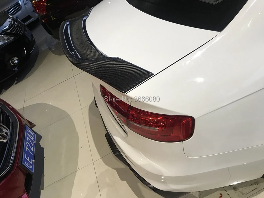 Для Audi A4 B8 B8.5 2013 высокое качество карбоновое волокно задний багажник крыло губы задний спойлер крыло автозапчасти
