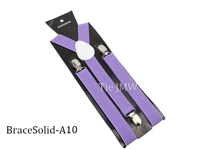 Solid Color Elastic Leather Suspenders Braces Men Women Black Blue Red Adjustable Straps For Wedding Suit Skirt Accessories Gift