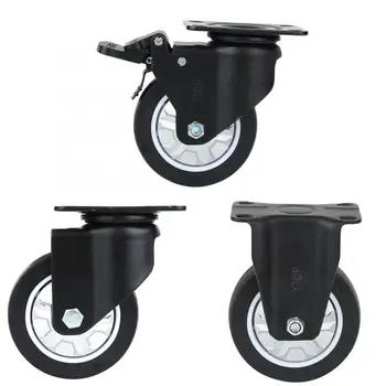 

Manganese Steel Bracket 4" TPU Bearing Caster Wheel Universal Directional Rigid Swivel Caster For Tool Cart/Trolley Office Chair