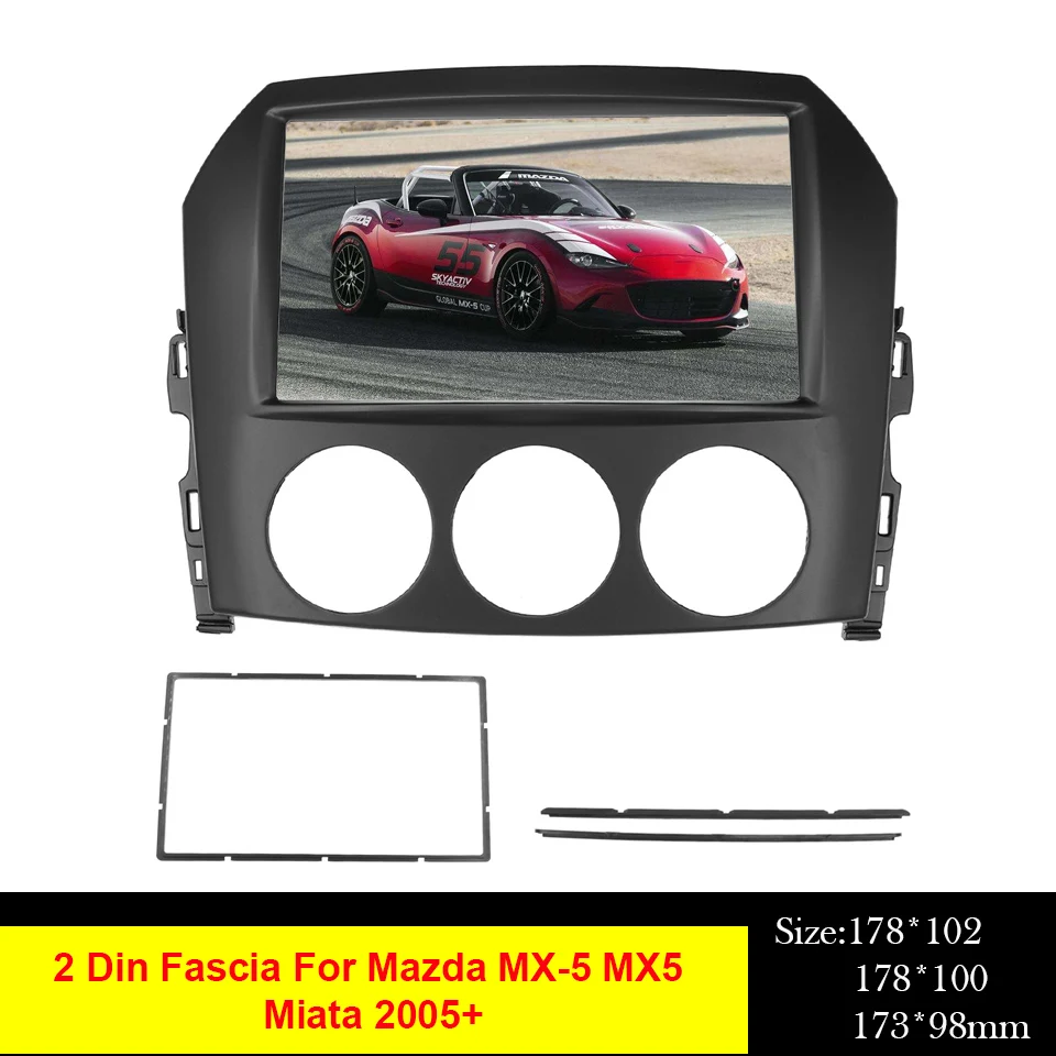 Двойная Din Автомобильная аудиорамка подходит для Mazda MX-5 MX5 Miata 2005 + комплекты