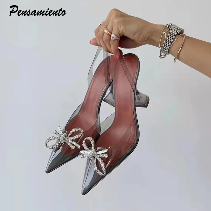 Sandales Gladiateur en PVC Transparent pour Femme, Chaussures de Bureau à Talons Coupe, Nministériels d Papillon en Clip, Marque de Mode, Été