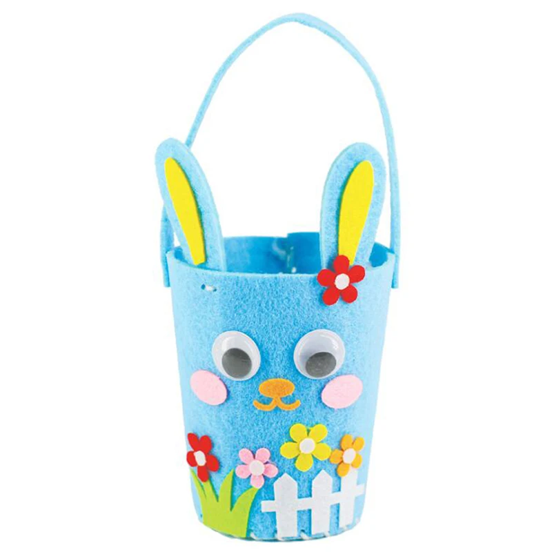 Пасхальная сумка с кроликом, нетканый материал, ручная работа, материал, посылка, детские развивающие игрушки, креативная ручная работа, игрушки для девочек - Цвет: blue