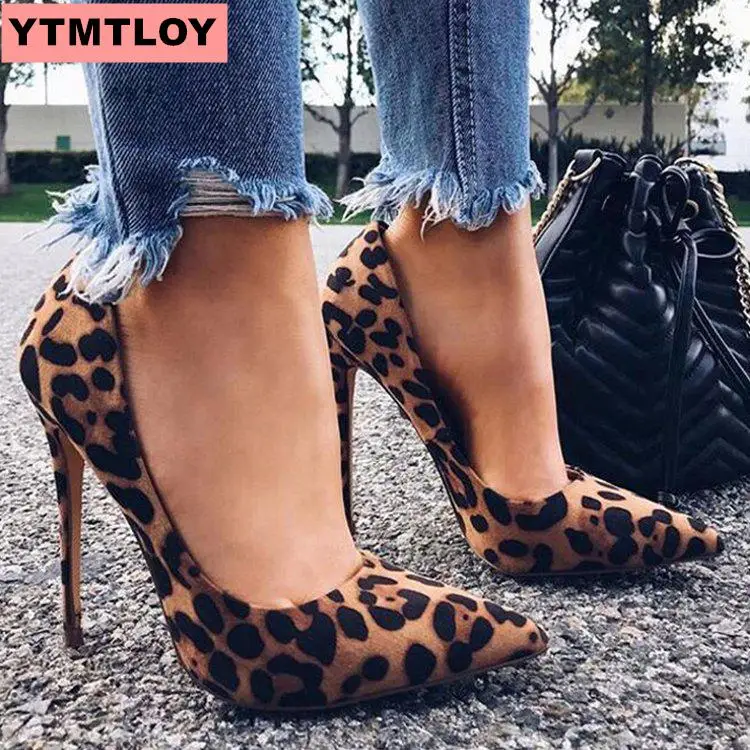 Женская обувь Водонепроницаемые туфли Свадебные Zapatos Mujer Леопардовые с острым