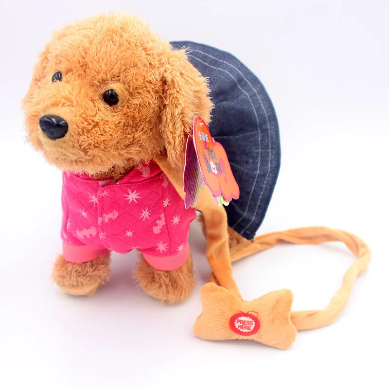 Children Electric Plush Toys Dog Singing Dancing Electronic Machinery Dog Teddy Pet Leash Walk Puppy