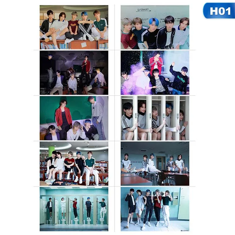 10 шт./компл. Kpop TXT фото липкий карты завтра X вместе со звездами Фотокарта Стикеры "сделай сам" с украшением в виде кристаллов карты Стикеры
