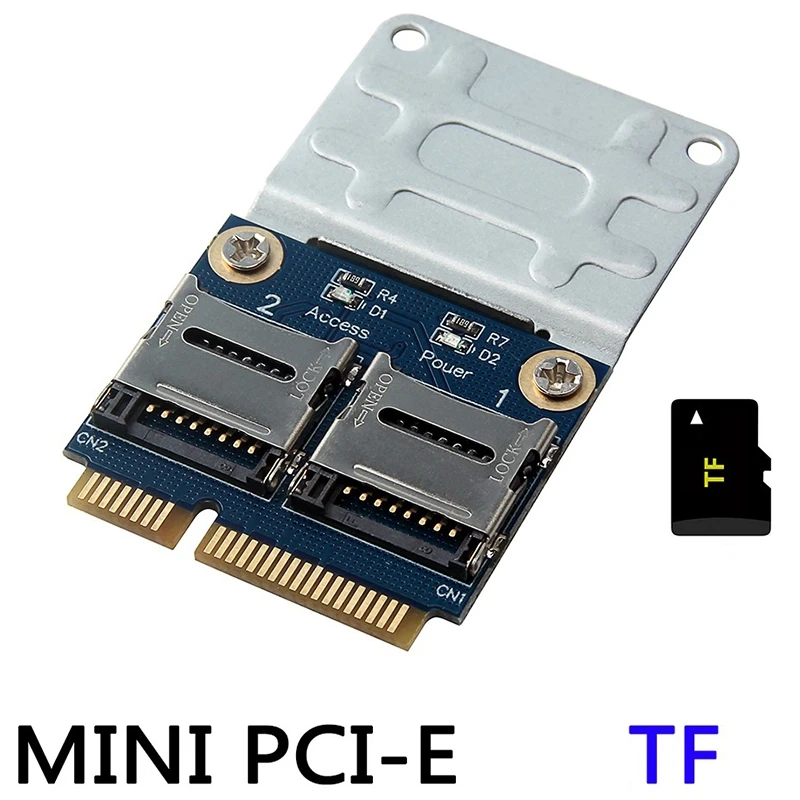2 SSD HDD для ноутбука двойной Micro-SD SDHC SDXC TF к Mini PCIe считыватель карт памяти mpcie в 2 Mini-SDCARD Mini Pci-E адаптер