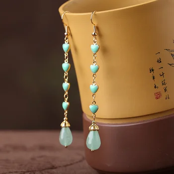 

TJP new Gold Metal Tassel Earrings for Women Circle Pendant Earings Fashion Jewelry Fashion temperament earrings