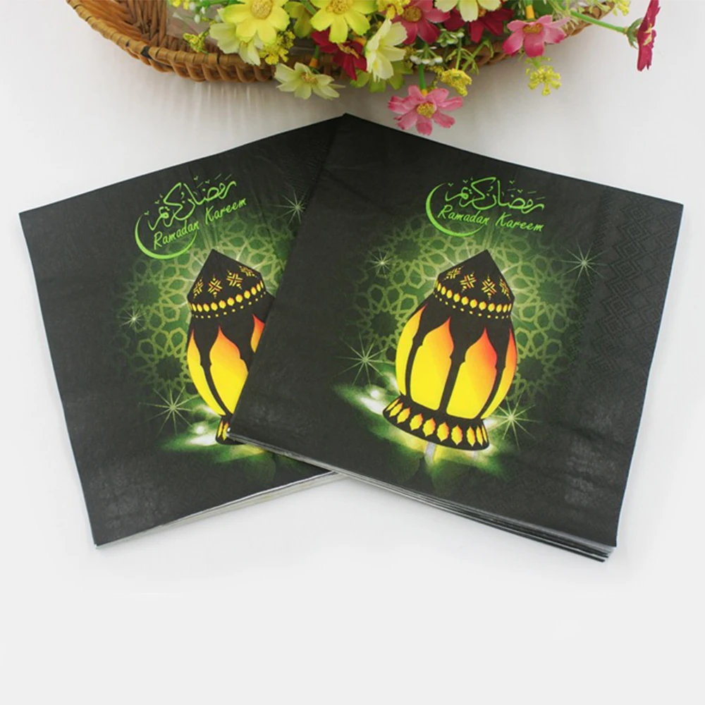 

20pcs Ramadan Decoration Napkin The Month of Fast EID Mubarak Decoration for Home Muslim Festival party supplies Ramadan Napkins