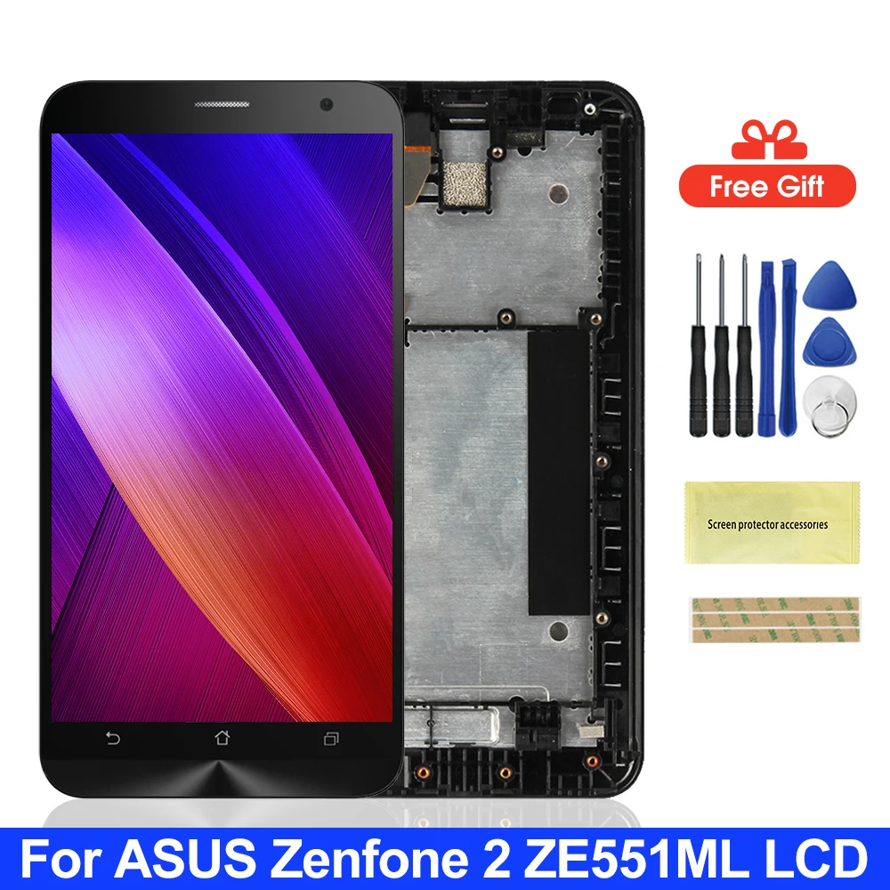 ЖК-экран 5 дюйма для ASUS Zenfone 2 ZE551ML Z00AD ЖК-дисплей сенсорный экран дигитайзер