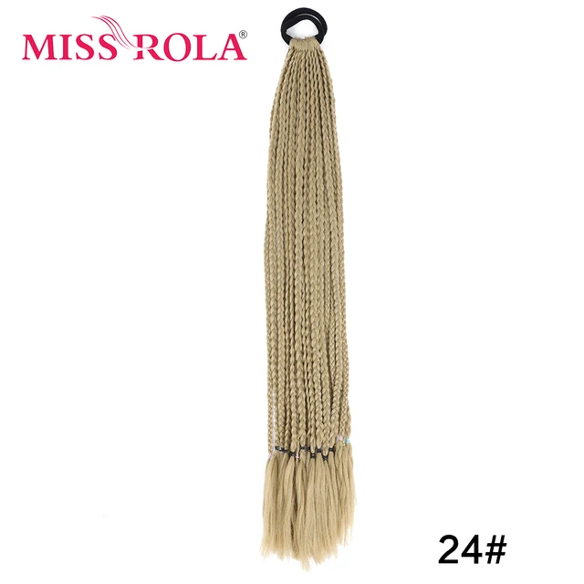 Synthetic Chignon Hair 60cm Hair Color Gradient Dirty Braided Ponytail Women Elastic Hair Rubber Band Hair Accessories Headband 24