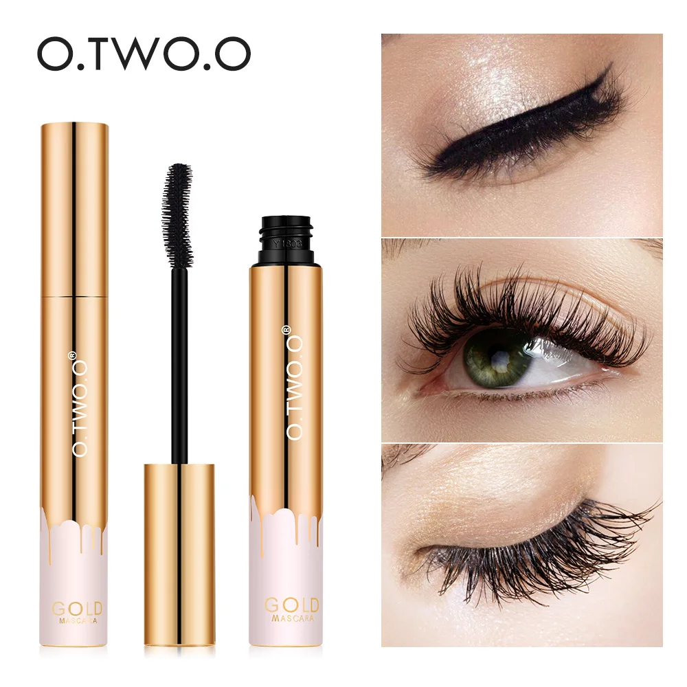 O.TWO.O 3D Mascara Allungamento Nero Lash Extension Ciglia Eye Lashes Spazzola di Trucco di Bellezza A lungo da portare di Colore Dell'oro Mascara