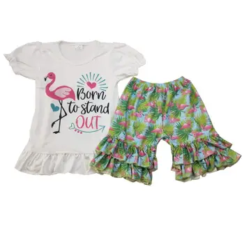 

Summer Girl 2pcs Clothes Outfits Baby's white Ruffled Shirts short sets