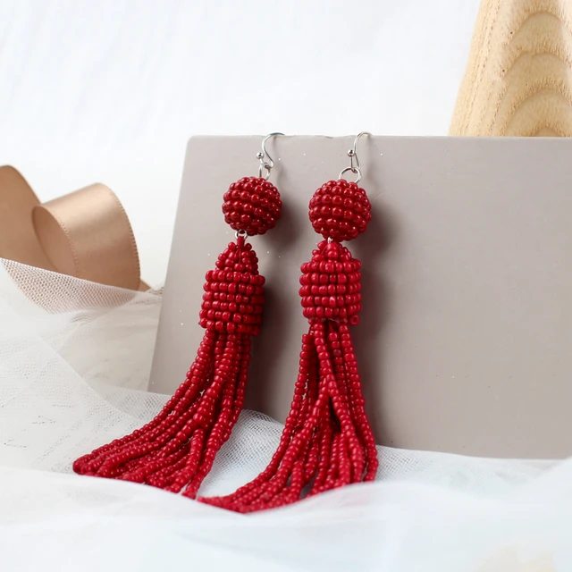 Macrame Earrings With Beads