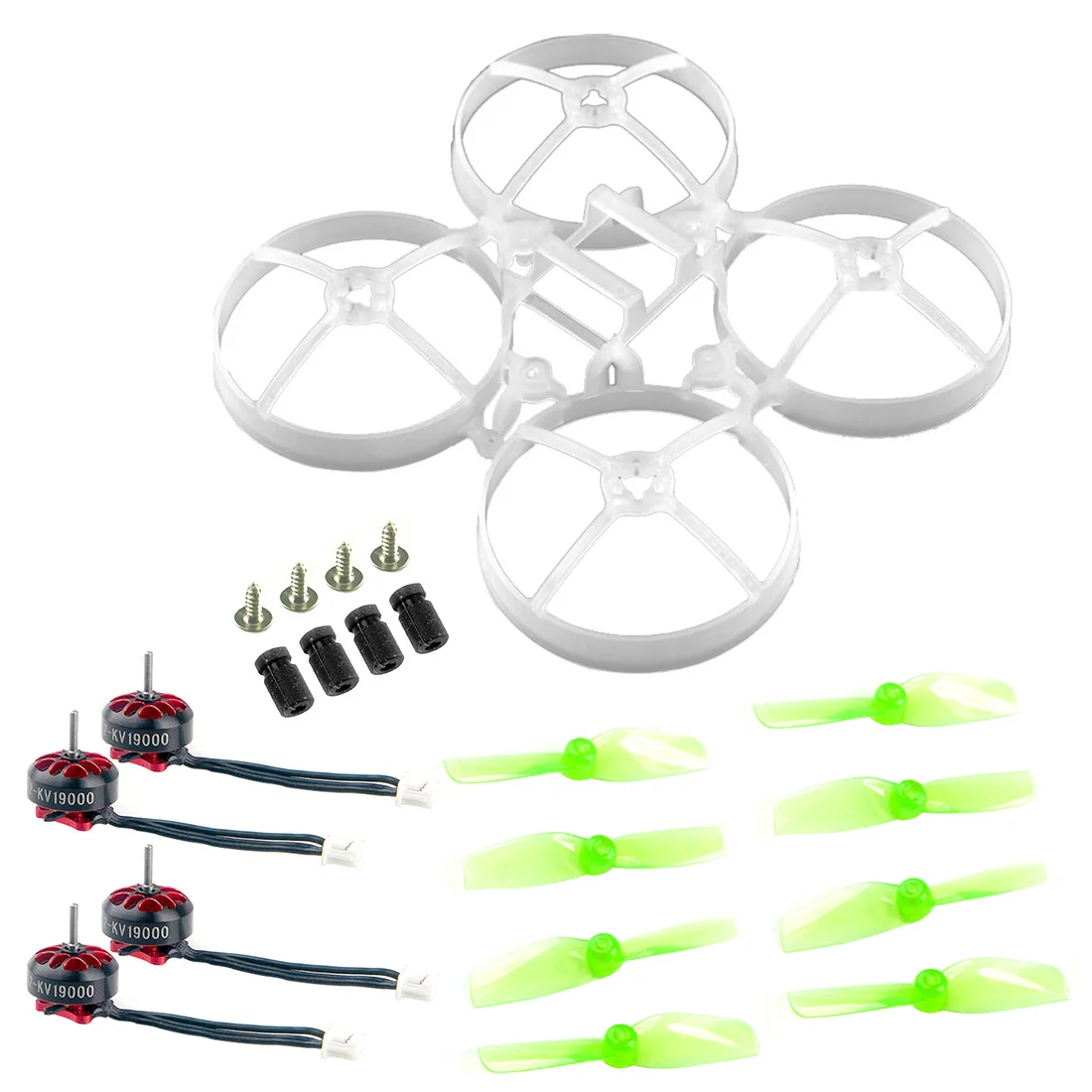 Happymodel EX0802 KV19000 1S бесщеточный двигатель с Демпфированием 40 мм X2 Пропеллер для Moblite7