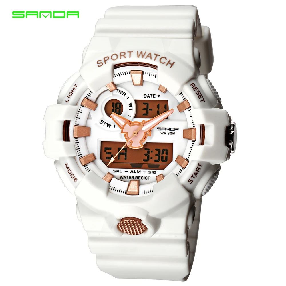 

SANDA Fashion Army LED Digital Men Watch Back Light Waterproof Sports Wristwatch Outdoor Clock Male Style Automatic Watches 770