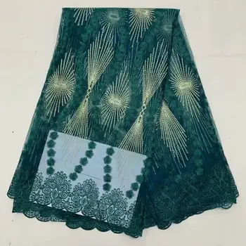 

New French Net Lace Fabric 2020 Latest African Lace Fabric With 3 D Flowers Embroidery Tulle Lace Fabric High quality Wedding