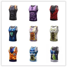 3D Мужской мускулистый мужской спортивный жилет в западном стиле эластичный облегающий топ для тренажерного зала с Драконий жемчуг Гоку одежда