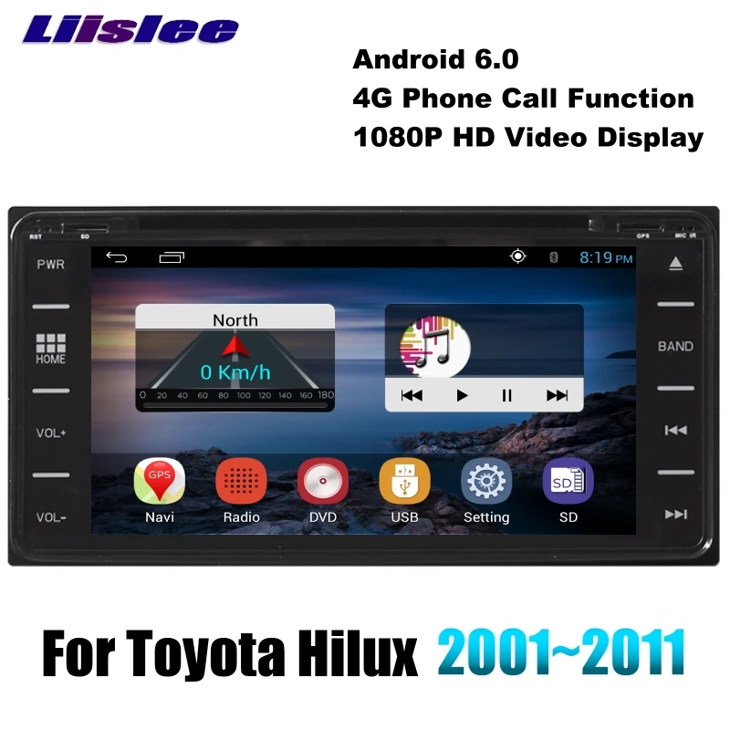 Для Toyota Hilux N140 N150 N160 N170 AN10 AN20 AN30 7 дюймов LiisLee Автомобильный мультимедийный ТВ DVD Palyer