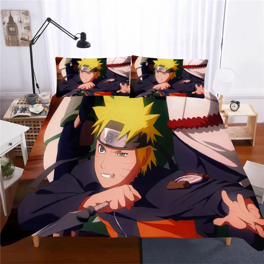

3D Anime Bedding Set Superfine Fiber Material Naruto Quilt Set Soft and Comfortable Duvet Cover Home Comforter Bedding Sets