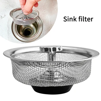 

Kitchen Sink Strainer Stopper Cover Stainless Steel Bathroom Basin Hair Catcher Trap Floor Waste Plug Fine Mesh Sink Filtre Tool