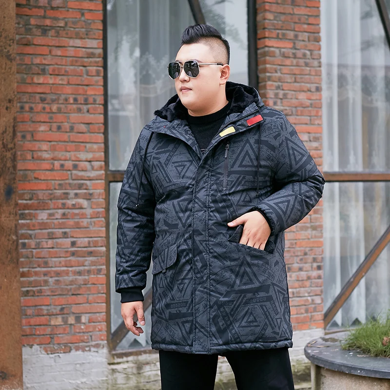 Новинка 2019 модное зимнее пальто размера плюс 10XL 8XL 7XL 6XL 5XL с капюшоном Мужская