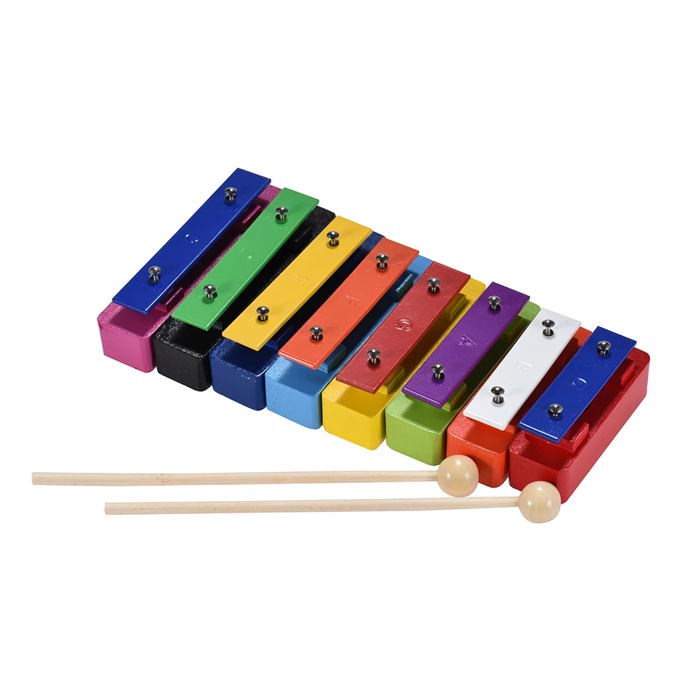 Красочные 8 NoteGlockenspiel ксилофон цветные колокольчики набор ударный музыкальный образовательный инструмент игрушка для детей