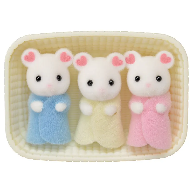 Sylvanian Families кукольный домик пушистые животные Зефир мышь тройняшки 3 шт детские фигурки Новинка 5337