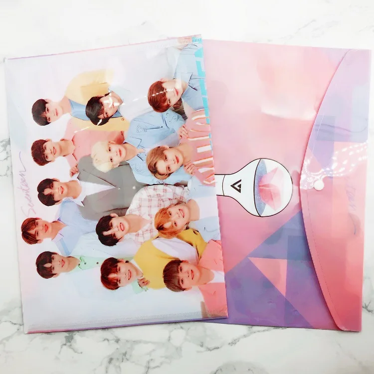 Kpop папка файл сумка Bangtan мальчики черный розовый GOT7 SEVENTEEN дважды TXT папка файл сумка для хранения