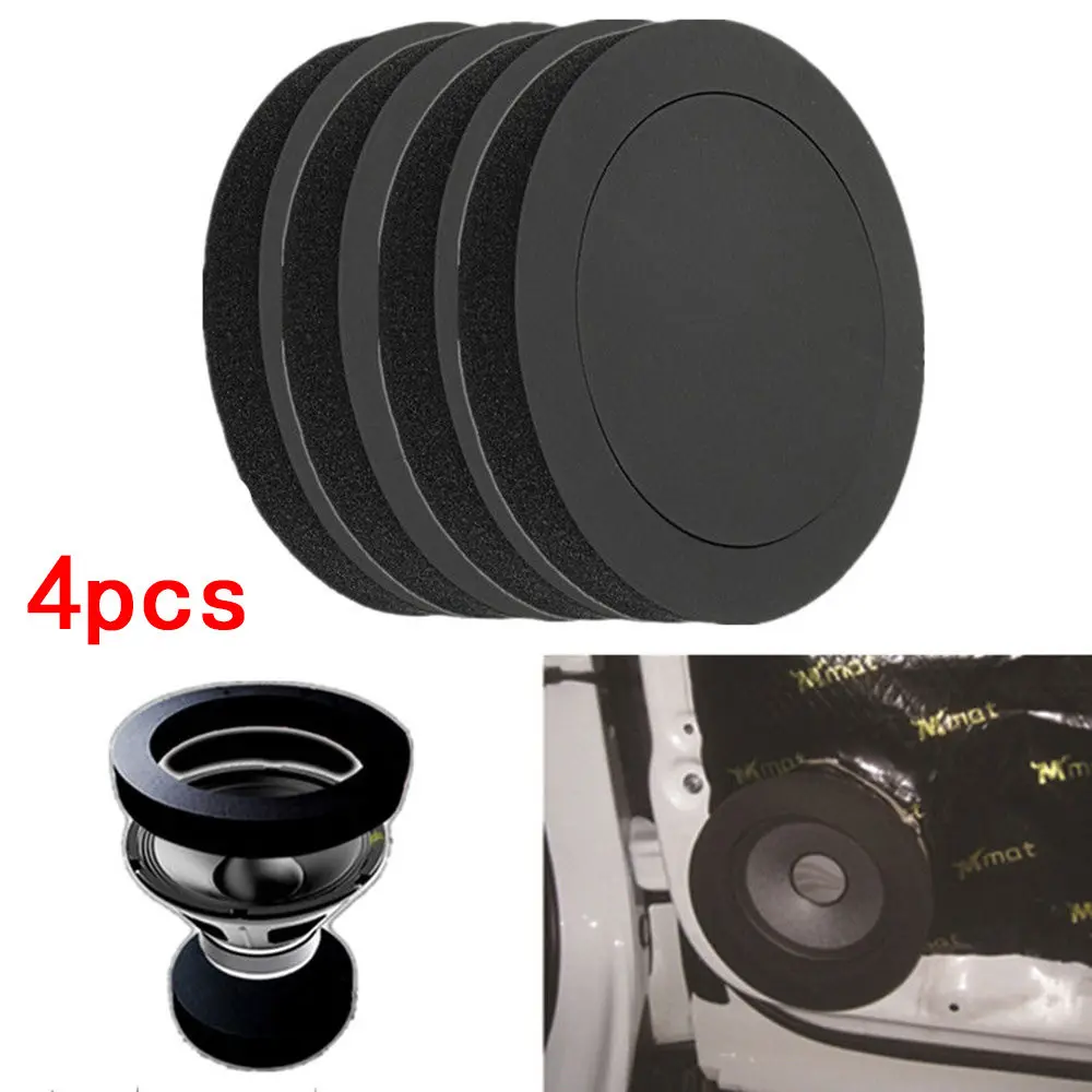 4PCS Car Door Speaker Bass Ring Foam Woofer Pad Noise Sound Wave Sealed