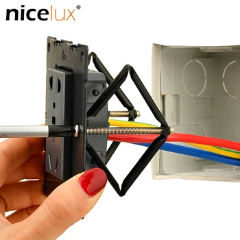 

86mm Wall Mount Switch Box Cassette Bottom Box repairer switch socket bottom box remedy brace wire box repairer 6pcs/pack