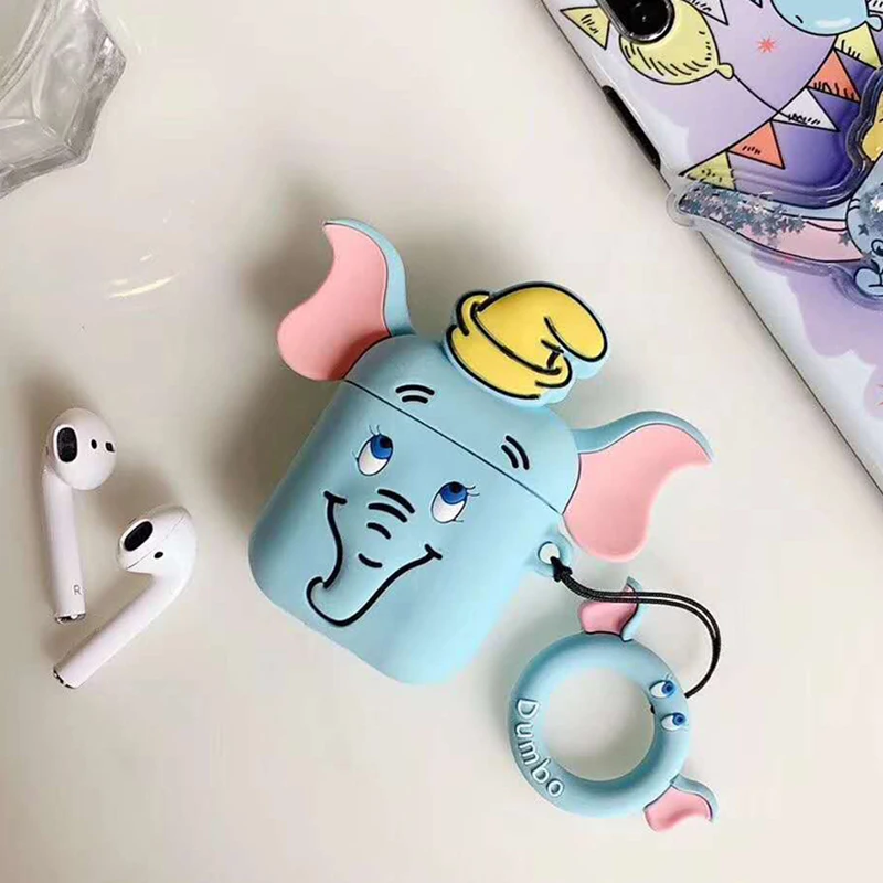 Силиконовый защитный протектор для наушников чехол для Airpods 1 2 Мягкий силиконовый чехол С Рисунком Слона для Airpods 1 2