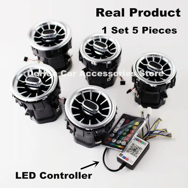 US $190.33 LED Air Outlet For Mercedes Benz C E GLC Class W205 20152020 Interior Front Console Air Condition AC Vent Outlet Turbo Style