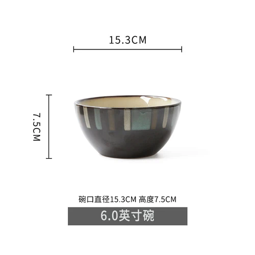 Японская креативная Ретро Керамика чаша 6-дюймовый общежития чаша домашний декор пузырь супница салат Bowl Ramen чаша миска для каши - Цвет: 01